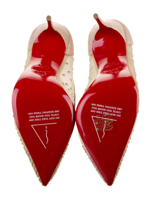 Christian Louboutin Mesh Crystal Embellishments Pumps