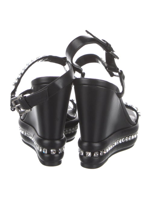 Christian Louboutin Leather Crystal Embellishments Slingback Sandals