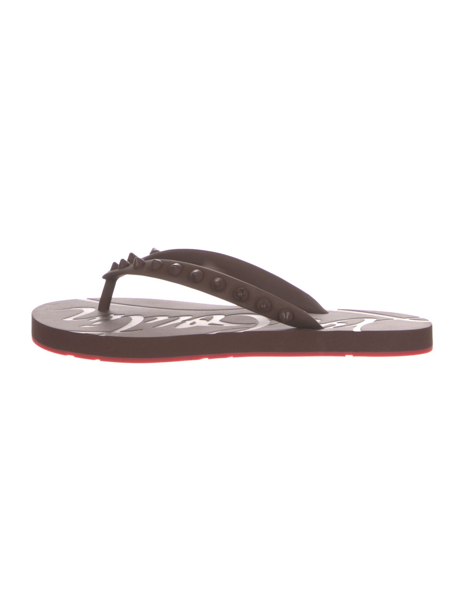 Christian Louboutin Rubber Studded Accents Flip Flops