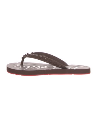 Christian Louboutin Rubber Studded Accents Flip Flops