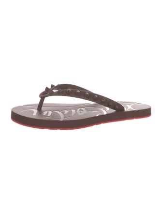 Christian Louboutin Rubber Studded Accents Flip Flops