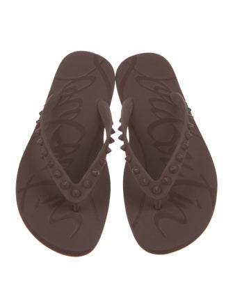Christian Louboutin Rubber Studded Accents Flip Flops