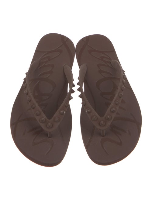 Christian Louboutin Rubber Studded Accents Flip Flops