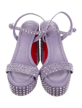 Christian Louboutin Suede Crystal Embellishments Sandals