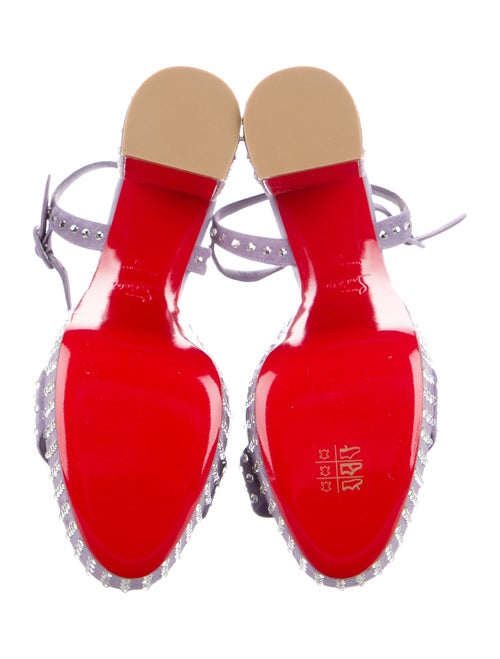Christian Louboutin Suede Crystal Embellishments Sandals