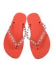 Christian Louboutin Rubber Studded Accents Flip Flops