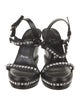 Christian Louboutin Leather Crystal Embellishments Slingback Sandals