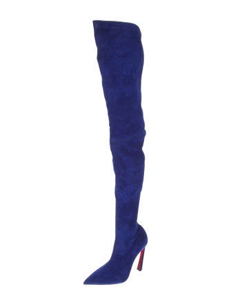 Christian Louboutin Suede Printed Sock Boots