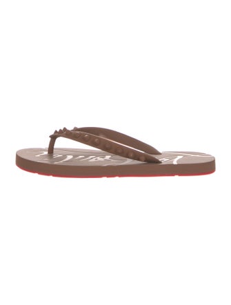 Christian Louboutin Rubber Studded Accents Flip Flops