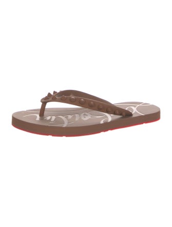 Christian Louboutin Rubber Studded Accents Flip Flops