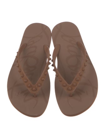 Christian Louboutin Rubber Studded Accents Flip Flops