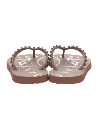 Christian Louboutin Rubber Studded Accents Flip Flops