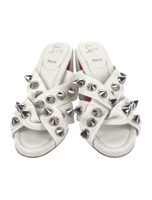 Christian Louboutin Leather Studded Accents Slides