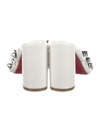 Christian Louboutin Leather Studded Accents Slides