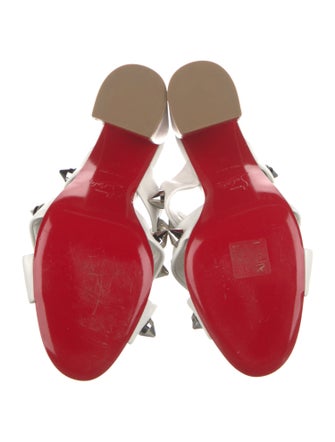 Christian Louboutin Leather Studded Accents Slides