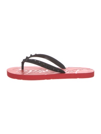 Christian Louboutin Rubber Studded Accents Flip Flops