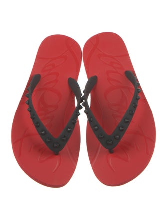 Christian Louboutin Rubber Studded Accents Flip Flops