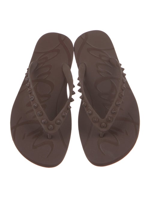 Christian Louboutin Rubber Studded Accents Flip Flops