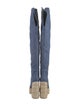 Christian Louboutin Denim Colorblock Pattern Boots