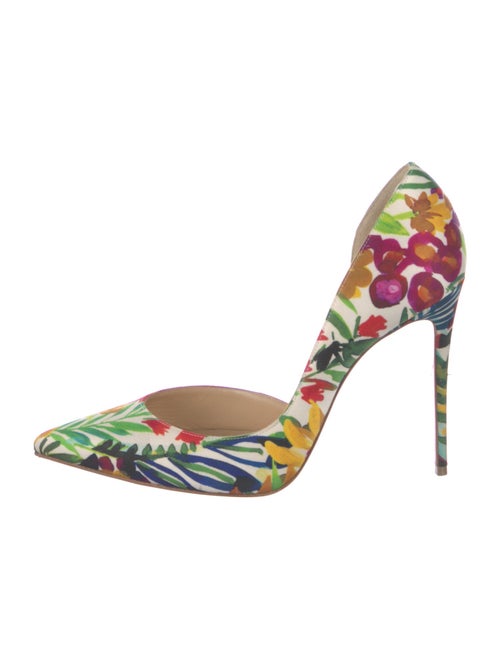 Christian Louboutin Canvas Printed D'Orsay Pumps