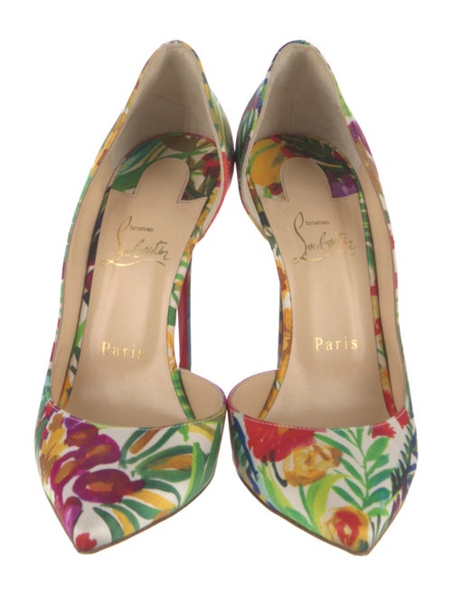 Christian Louboutin Canvas Printed D'Orsay Pumps
