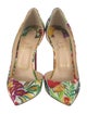 Christian Louboutin Canvas Printed D'Orsay Pumps