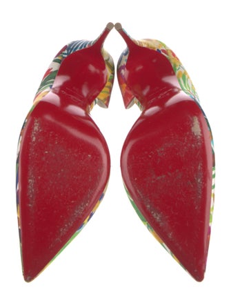 Christian Louboutin Canvas Printed D'Orsay Pumps