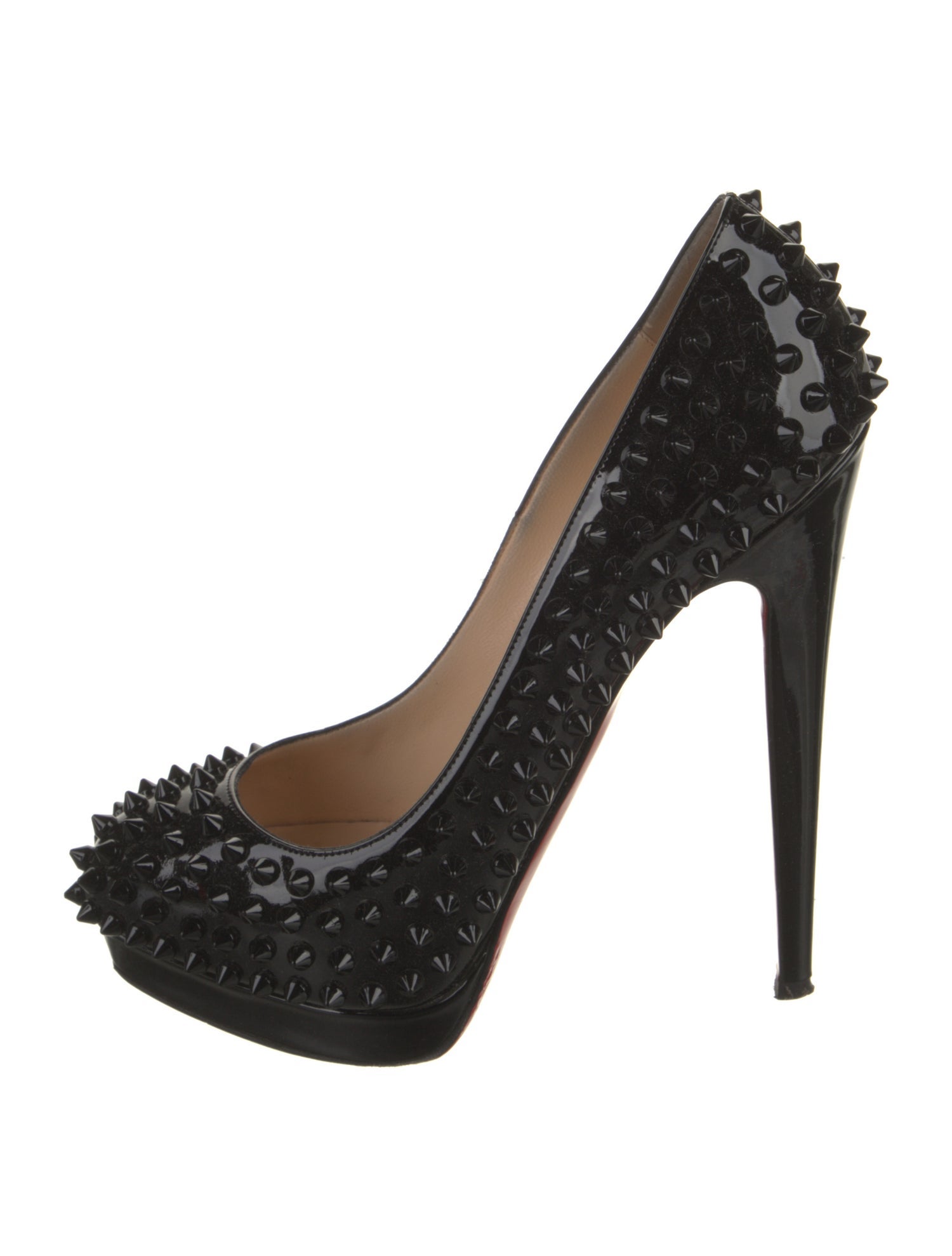 Christian Louboutin Spike Accents Patent Leather Pumps