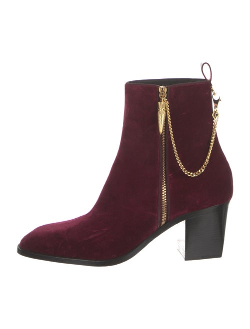 Christian Louboutin Velvet Chain-Link Accents Boots