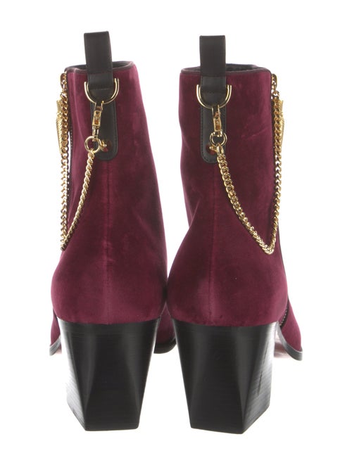 Christian Louboutin Velvet Chain-Link Accents Boots