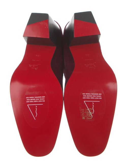 Christian Louboutin Velvet Chain-Link Accents Boots