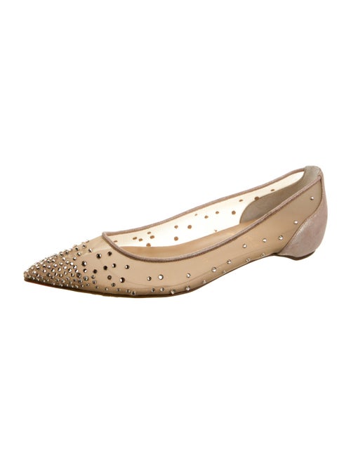 Christian Louboutin Mesh Crystal Embellishments Ballet Flats