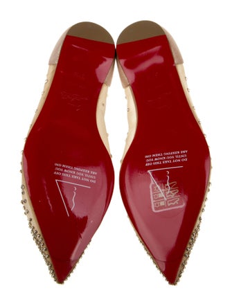 Christian Louboutin Mesh Crystal Embellishments Ballet Flats