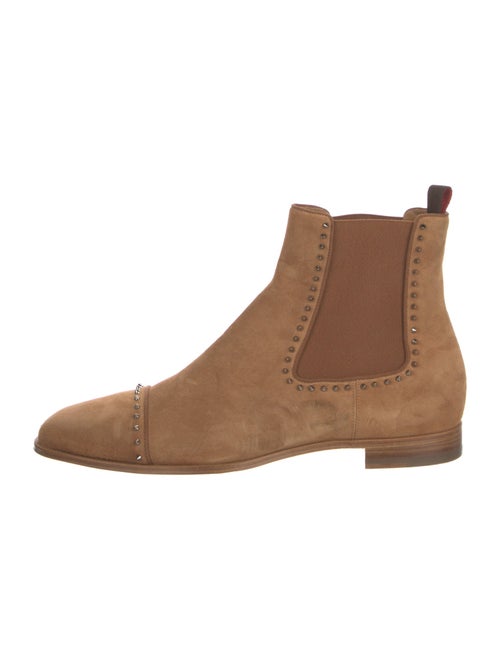 Christian Louboutin Spike Accents Suede Chelsea Boots