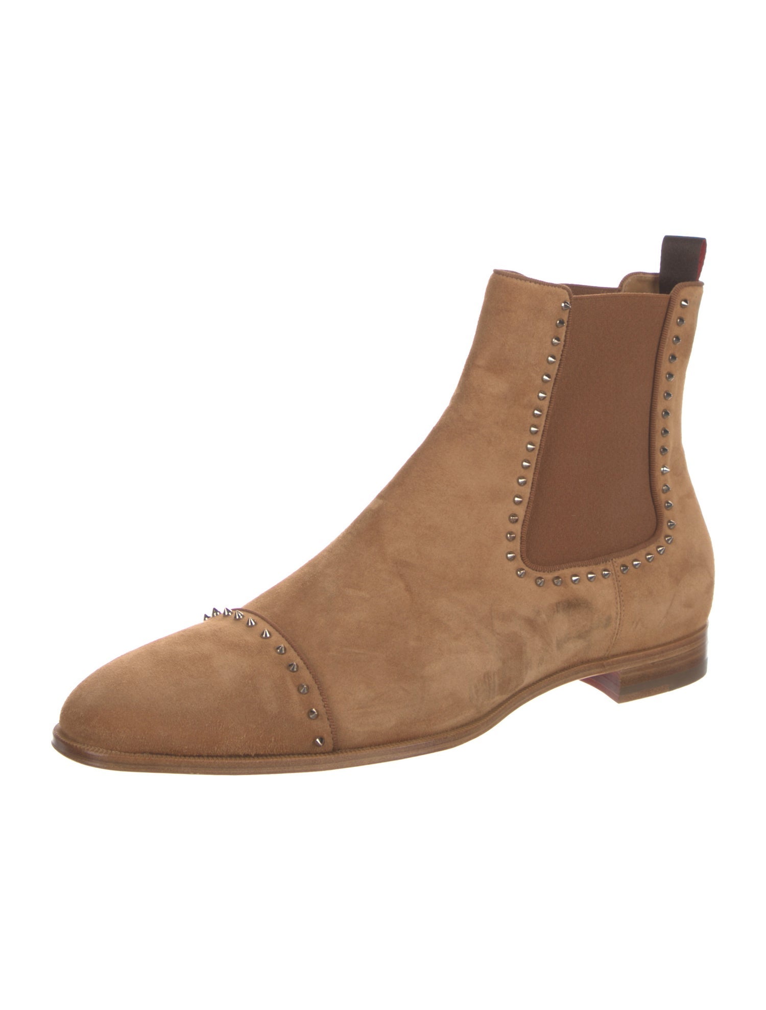 Christian Louboutin Spike Accents Suede Chelsea Boots