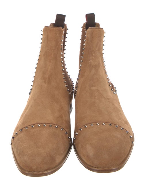 Christian Louboutin Spike Accents Suede Chelsea Boots