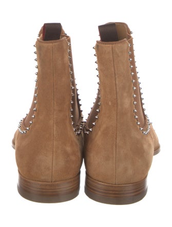 Christian Louboutin Spike Accents Suede Chelsea Boots