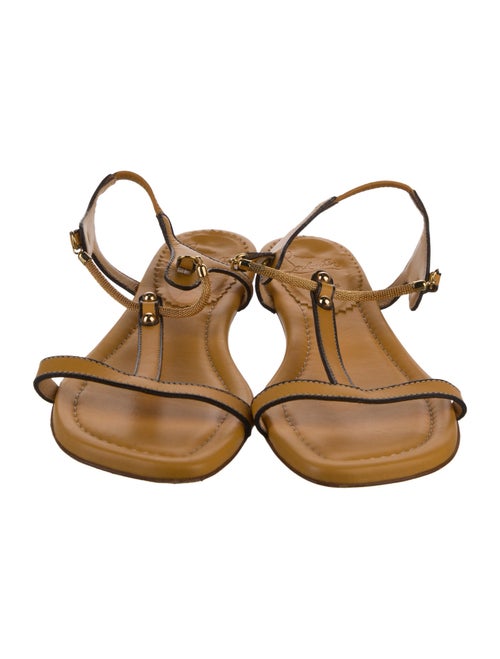 Christian Louboutin Leather Studded Accents T-Strap Sandals