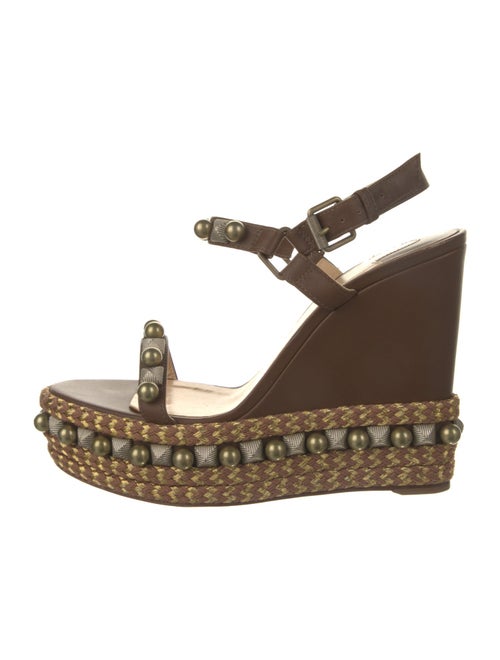 Christian Louboutin Spike Accents Leather Espadrilles