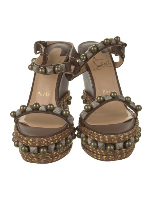 Christian Louboutin Spike Accents Leather Espadrilles