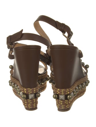 Christian Louboutin Spike Accents Leather Espadrilles