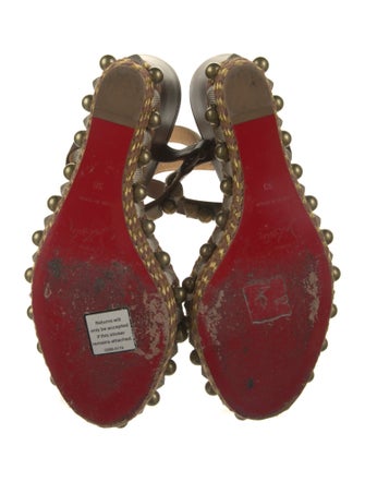 Christian Louboutin Spike Accents Leather Espadrilles
