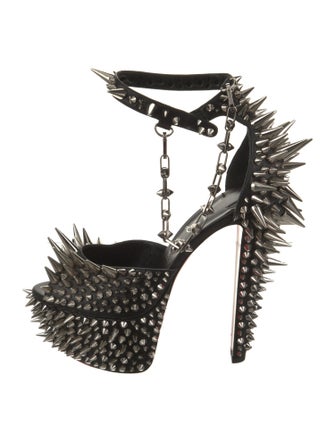 Christian Louboutin Leather Studded Accents Sandals