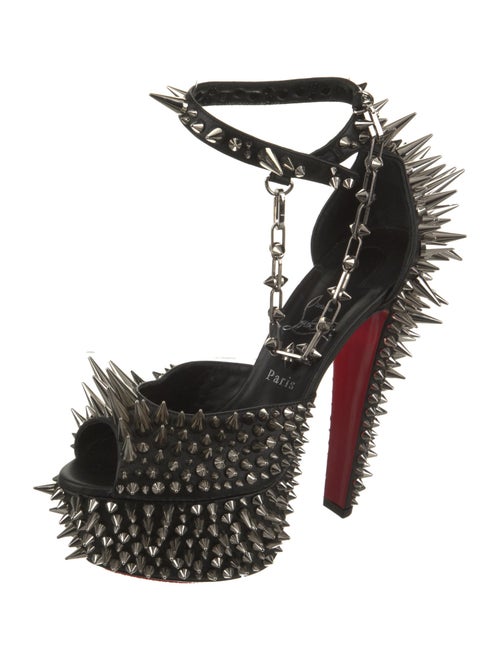 Christian Louboutin Leather Studded Accents Sandals