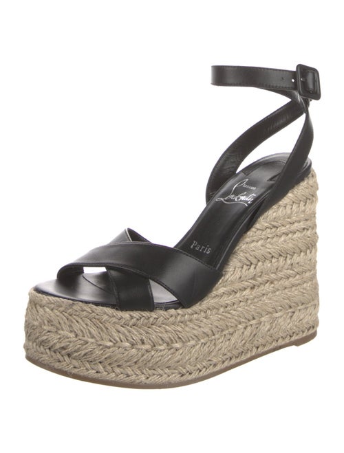 Christian Louboutin Leather Tweed Pattern Espadrilles