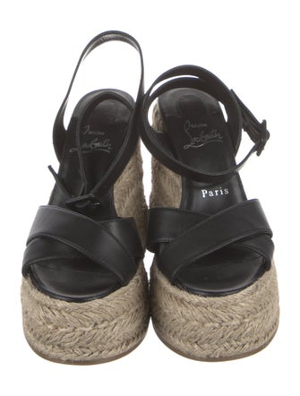 Christian Louboutin Leather Tweed Pattern Espadrilles