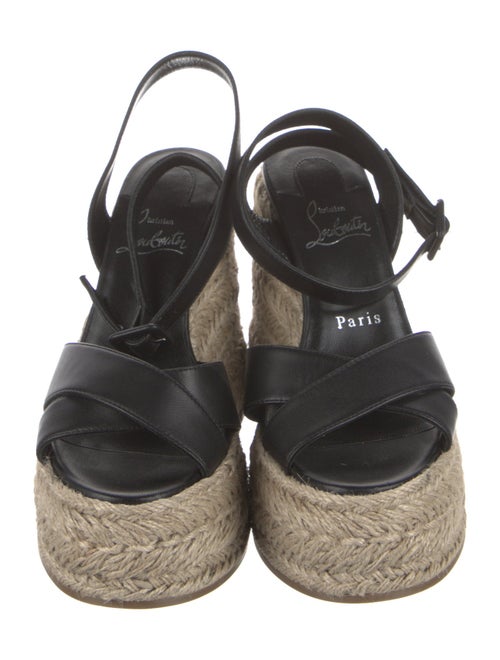 Christian Louboutin Leather Tweed Pattern Espadrilles