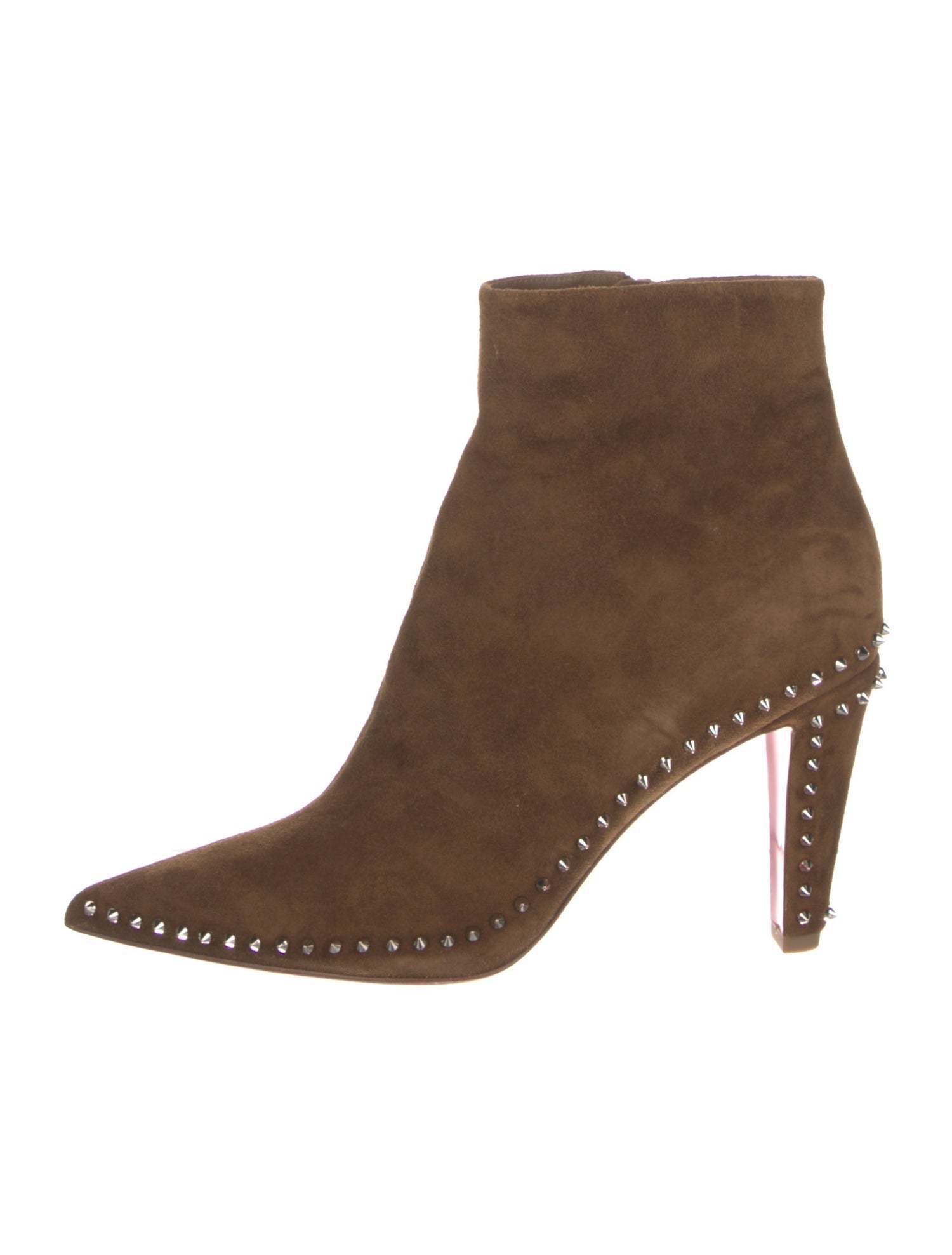 Christian Louboutin Spike Accents Suede Boots