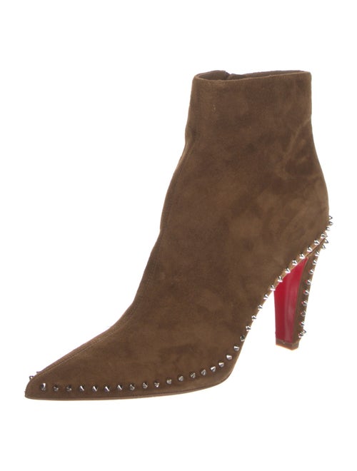 Christian Louboutin Spike Accents Suede Boots
