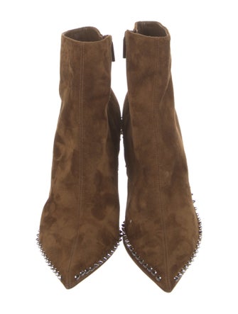 Christian Louboutin Spike Accents Suede Boots